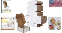 Brand New 4x4x2 White Small Corrugated Cardboard Mailer Box – 100 Pack