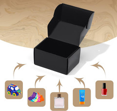 6X4X3 Black Small Shipping Boxes, 20 Packs Corrugated Cardboard Mailer Boxes for