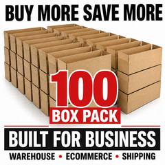 100 Boxes 20x6x6″ Long Corrugated Shipping Boxes ECT-32 Kraft Packing Cartons