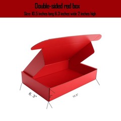 Red Hard Corrugated Cardboard Shipping Boxes Gift Wrap Box 10.5×6.3×2 Inch