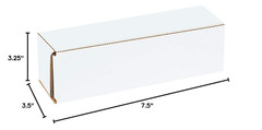 White Corrugated Cardboard Mailing Boxes, 7 1/2 X 3 1/2 X 3 1/4 Inches, Pack of
