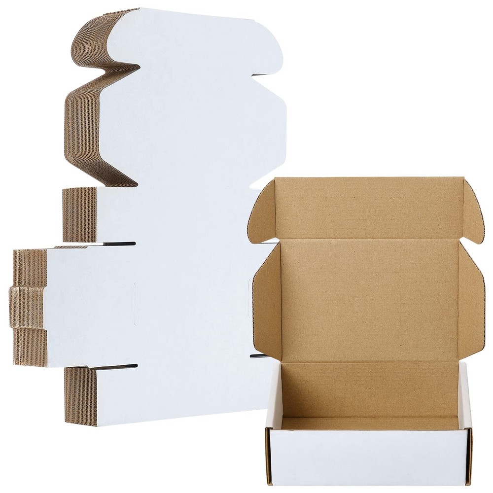 25 PK Corrugated Mailer Small Cardboard Shipping Boxes 6x4x2 Oyster White