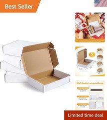 Compact White 6x4x2 Inch Corrugated Boxes – 5 Count for Easy Packing & Shipping