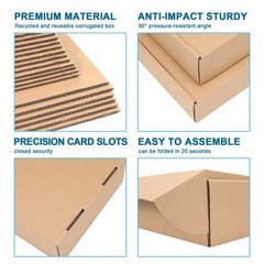 Small Shipping Boxes 12x9x4 Inches – Kraft Brown Corrugated Cardboard Boxes (…