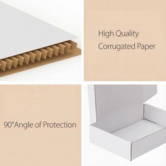 6X4X1 Shipping Boxes Set of 50, White Corrugated Cardboard Box for Packing, Mail