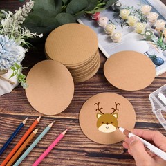 50 Pcs 4 In Round 2mm Thick Corrugated Cardboard Sheets Craft Flat Pads