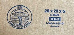 20″ x 20″ x 6″ CARDBOARD BOX – 200 lb – SINGLE BOX