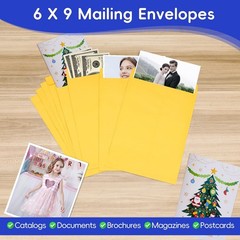 50 Pack 6×9 Envelopes Self Seal, Brown Kraft Catalog Mailing Envelopes 6 x 9 …