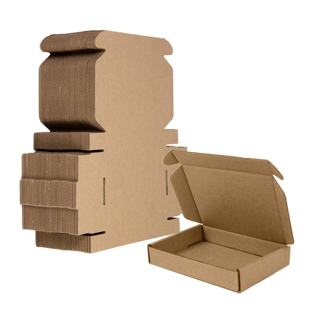 50 Pack 6x4x1 Inches Small Shipping Boxes, Brown Corrugated Cardboard Boxes, …