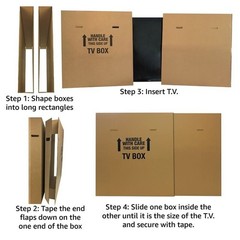 TV Moving Box 56-70 inch Flat Panel TVs Durable Adjustable Packing Solution New