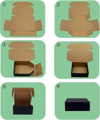 24 Customizable Black Mailer Boxes 8x6x3 in Bulk for Easy Assembly and Shipping