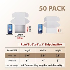 Lightweight 6x4x3 Shipping Boxes Set of 50 – Easy Assembly & Eco-Friendly