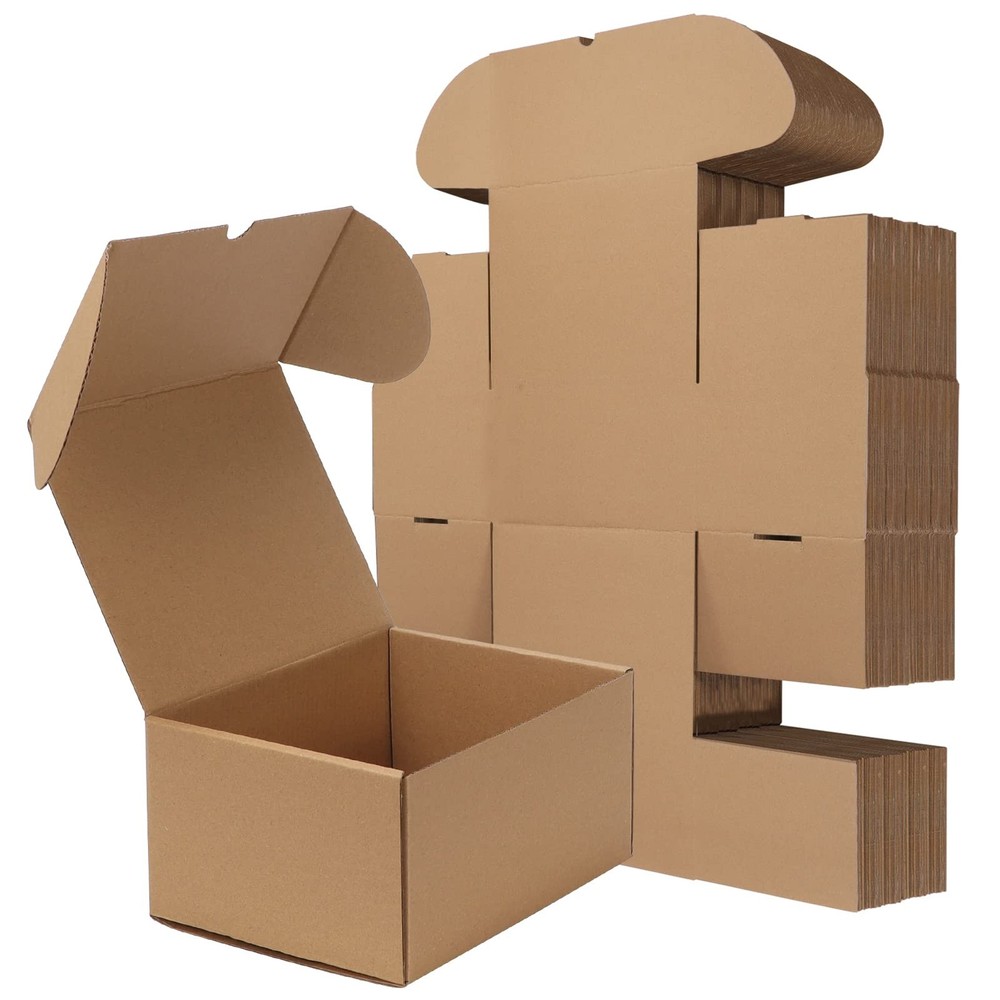 8x6x4 Shipping Boxes Set of 25, Brown Corrugated Cardboard Mailer Box for Pac…