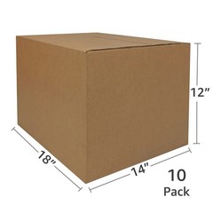 Moving Boxes Medium 18x14x12-Inches (Pack of 10)