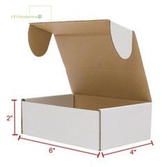 50 Corrugated Paper Boxes 6x4x2 “(15.2 * 10 * 5cm) White Outside and Yellow…