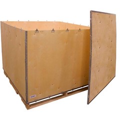 Global Industrial 6 Panel Shipping Crate w/ Lid Pallet 60″L x 60″W x 48″H