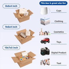 Assorted Sizes Shipping Boxes 30 Pack (10x7x5, 9x6x4,8x6x4), Corrugated Cardb…