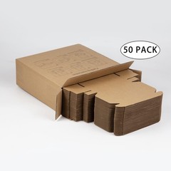 50 Pack 6x4x1 Inches Small Shipping Boxes, Brown Corrugated Cardboard Box