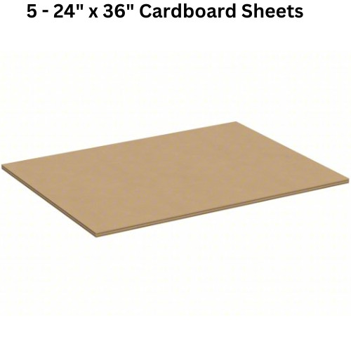 5 – Cardboard Sheets 24″ x 36″” Corrugated Kraft 9/32″ Thick Double Wall