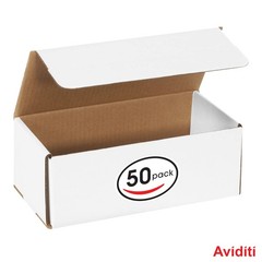 White Corrugated Cardboard Mailing Boxes, 10 x 4 7/8 x 3 3/4 Inches, Pack of …