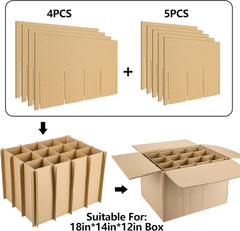 4 Sets Glass Packing Kits- Glass Dividers for Moving Boxes- Glassware Dish Packi