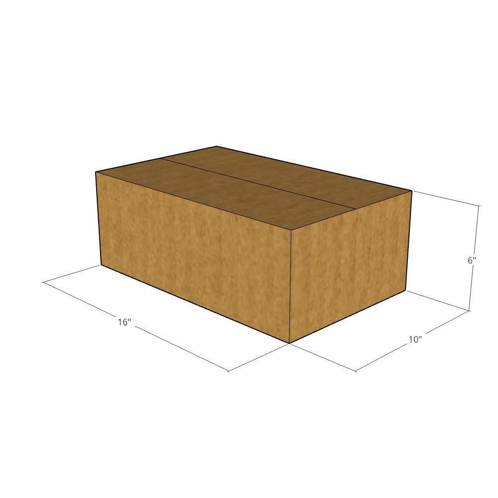 25 16x10x6 Kraft Brown Corrugated Shipping Boxes 32 ECT Double-Wall New