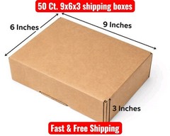 《NEW》50 ct. 9″x6″x 3″ Heavy Duty Brown Corrugated Security Mailer Shipping Box