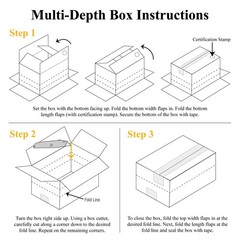 PMD1486 Multi-Depth Corrugated Boxes, 14″L x 8″W x 6″H, Kraft (Pack of 25)