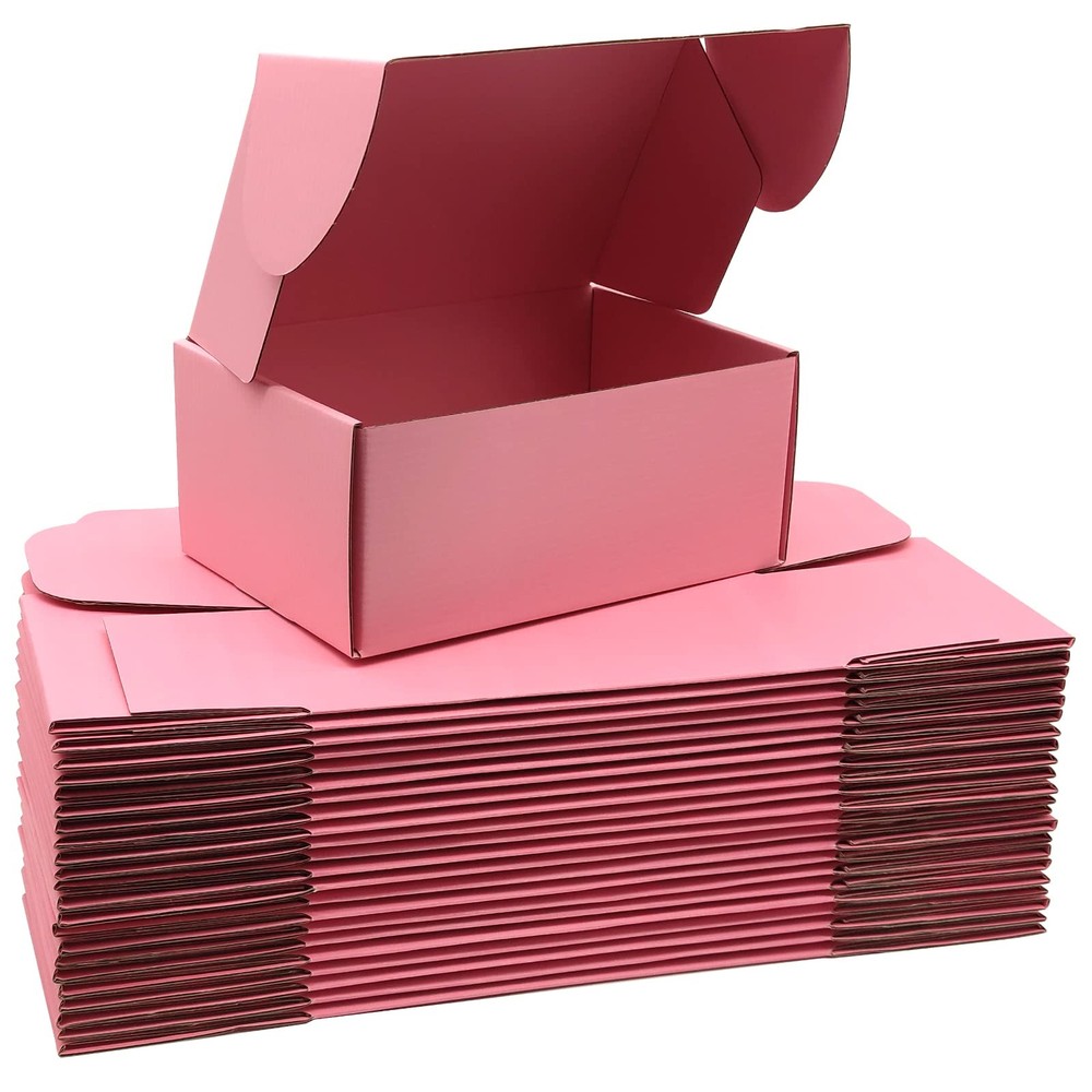 Small Pink Shipping Boxes for Small Business Pack of 25-9x6x4 inches Cardboar…