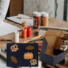 24 Customizable Black Mailer Boxes 8x6x3 in Bulk for Easy Assembly and Shipping