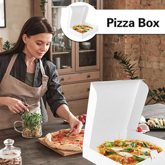 12 PCS 8.4X8.4X1.7Inch White Pizza Boxes Small Disposable Storage Boxes for Pizz