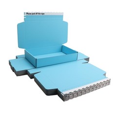 Blue Shipping Packaging Box 10.5×6.3×2 Inch Hard Corrugated Cardboard Wrap