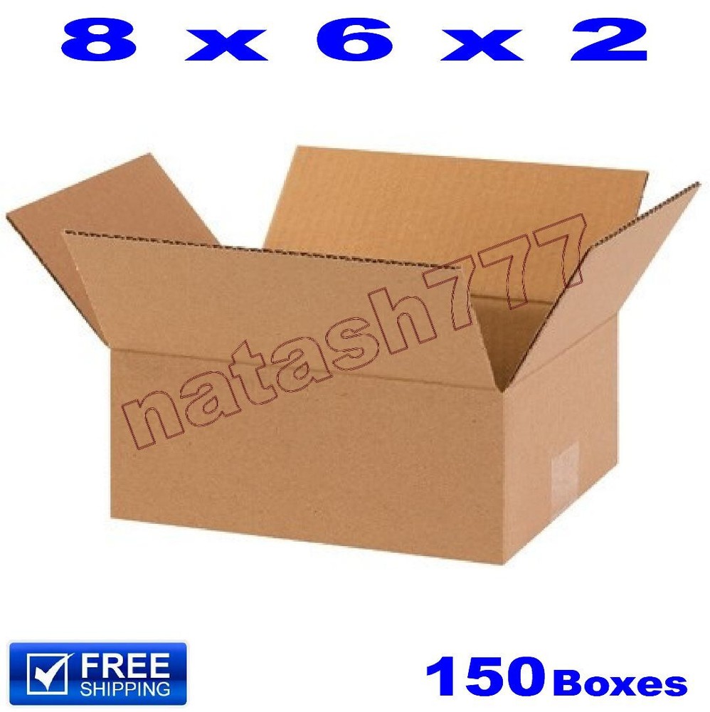 150 – 8x6x2 Cardboard Boxes 32ECT Mailing Packing Shipping Corrugated Carton