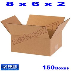 150 – 8x6x2 Cardboard Boxes 32ECT Mailing Packing Shipping Corrugated Carton