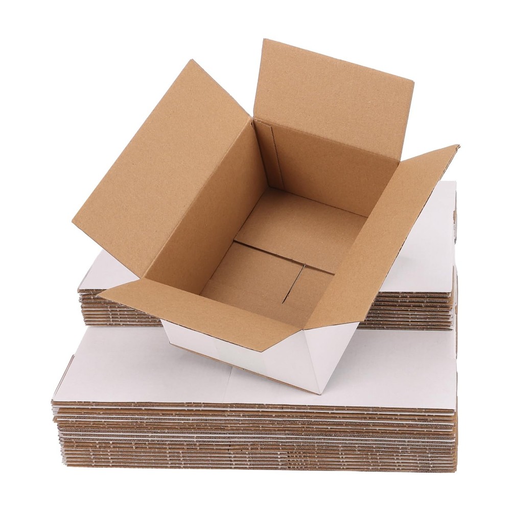 8x6x4 inch Boxes White Set of 30, Inner Size 7.9×5.9×3.9 inch Corrugated Card…