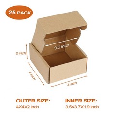 4x4x2 inch Shipping Boxes Bulk 25 Pack Brown, Tab Lock Tuck Top Mailer Boxes …