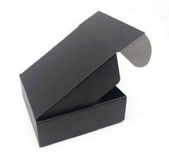 Black Cardboard Shipping Box 10 x 8 x 2.7 Inch Corrugated Packaging Storage B…