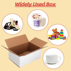 25 Packs Small Shipping Boxes 7X5X3 Inches, White Corrugated Cardboard Box for S