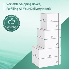 30 Pack Small Shipping Boxes Assorted Sizes, White Corrugated Box Mailers