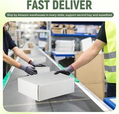 7″X5″X2″ Shipping Boxes Set of 3, White Corrugated Cardboard Box Literature Mail