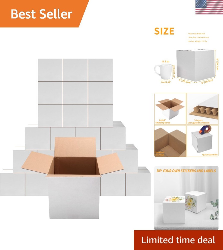 Lightweight and Easy-To-Assemble 8x8x8 Shipping Boxes for Effortless Packaging