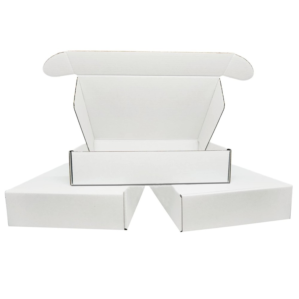 Small White Box 9 x 6 x 2 Inch 50 Pack Recyclable Corrugated Gift Mailers Sto…