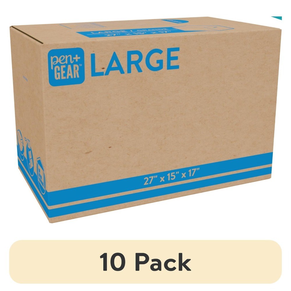 (10 pack) Large Moving Boxes, 27L x 15W x 17H, Kraft