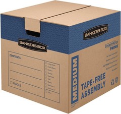Large Premium Cardboard Boxes, 6-Pack Tape-Free Assembly, Lid Included