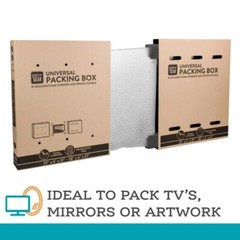 Universal Moving Box with Cushioning, Fits TVs up to 65″, 2 Count