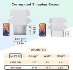 Lightweight Cardboard Shipping Boxes Pack of 50 6x4x3 Inches for Packaging