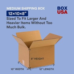 Shipping Boxes 12″L x 10″W x 8″H, 25-Pack Small Corrugated Cardboard Box Ship…