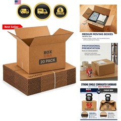 Medium Moving Boxes 18″L x 14″W x 12″H 20-Pack – Corrugated Cardboard Box for…