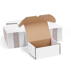 7x5x3 White Shipping Boxes Set of 25, Corrugated Cardboard Mailer Boxes for P…