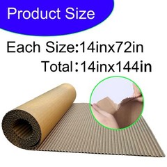 14 x 144in）Brown Single Face Corrugated B Flute Cardboard Roll Shipping Corru…